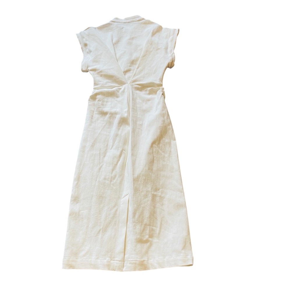 EN SAISON Lira Short-Sleeve White Structured Midi Denim Dress - Picture 5 of 10
